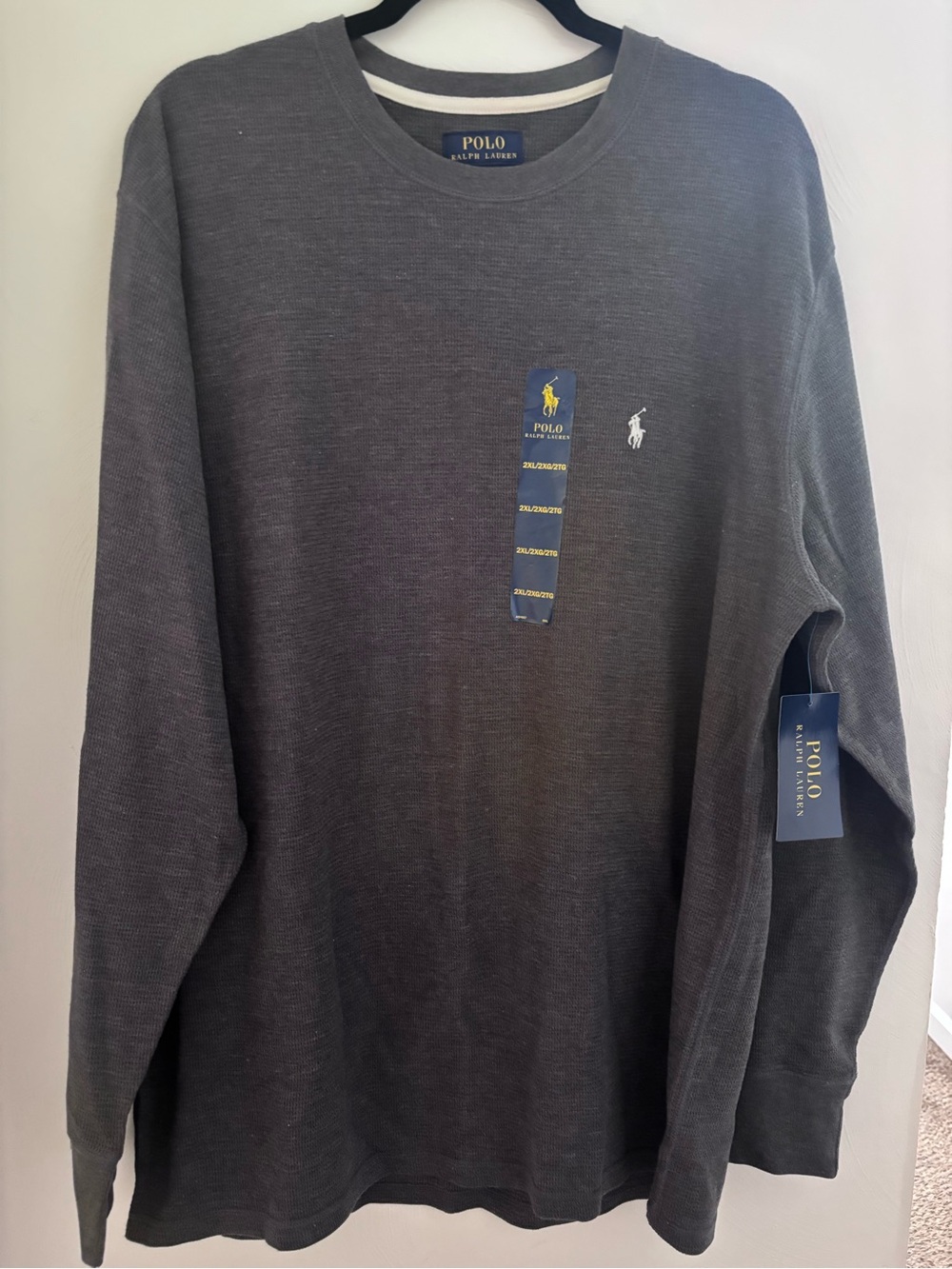 Polo by Ralph Lauren Men's Long-Sleeve Crewneck Shirt - Charcoal Gray